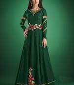 Dark-Green Embroidered Jacquard Islamic-Tunics