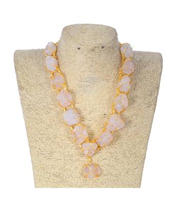 Stylish Pink Duzzy Necklace For Western Outfits 1