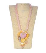 Designer Rose Quartz Necklace With Smart Look Pendant