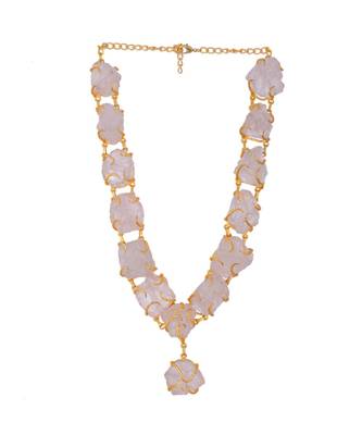 Stylish Pink Duzzy Necklace For Western Outfits 3