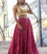 magenta woven art silk readymade lehenga cholis