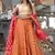 orange woven art silk readymade lehenga cholis