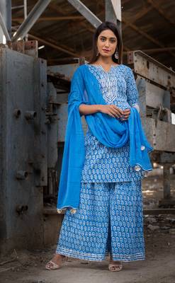 BLUE SHARARA SET WITH DUPATTA 1