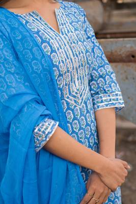 BLUE SHARARA SET WITH DUPATTA 4