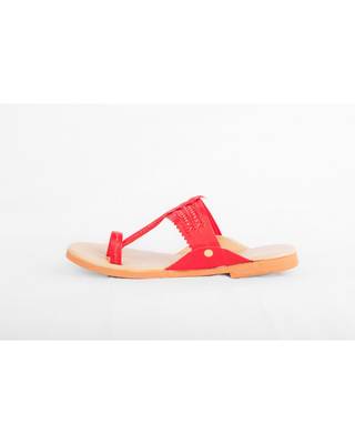 Beige & Red Kolhapuris 1