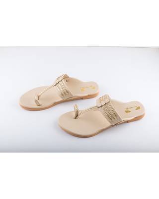 Beige & Golden Kolhapuris 2