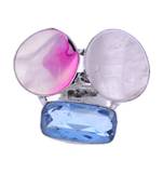Multicolour Gem Stone German Silver  Ring
