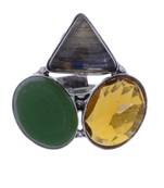 Multicolour Gem Stone German Silver  Ring