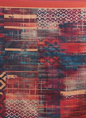Red Printed Chanderi Silk Dupatta 5