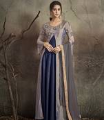 Purple Embroidered Silk Blend Salwar