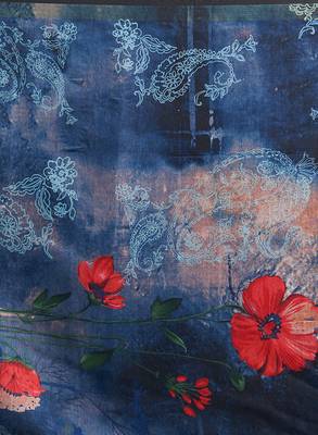 Blue Printed Chanderi Silk Dupatta 5