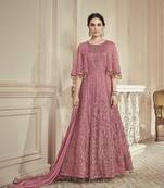 Pink Embroidered Net Salwar