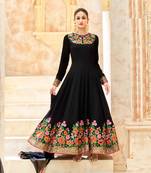 Black Embroidered Georgette Salwar