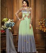 Green Embroidered Georgette Salwar