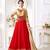 Red Embroidered Georgette Salwar