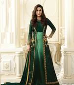Green Embroidered Silk Blend Salwar