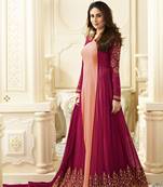 Magenta Embroidered Georgette Salwar