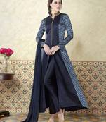 Blue Embroidered Satin Salwar