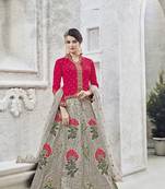 Grey Embroidered Georgette Salwar