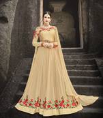 Beige Embroidered Georgette Salwar