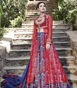 Red Embroidered Net Salwar