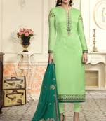 Green Embroidered Georgette Salwar