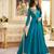 Turquoise Embroidered Silk Blend Salwar