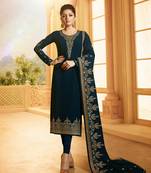 Green Embroidered Georgette Salwar