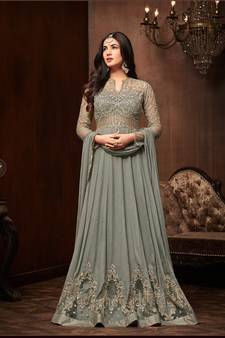 Green Embroidered Crepe Salwar