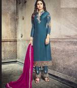 Green Embroidered Georgette Salwar