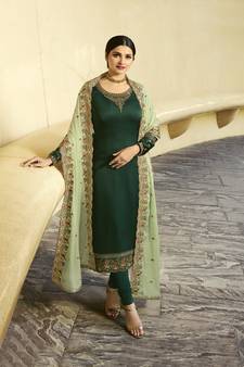 Green Embroidered Georgette Salwar