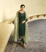 Green Embroidered Georgette Salwar