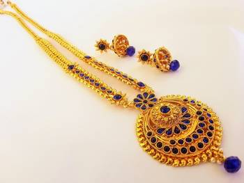 Blue agate south-indian-jewellery 1