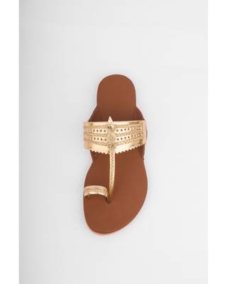 Tan & Golden Kolhapuris 5