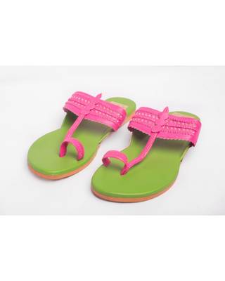 Green & Pink Kolhapuris 1