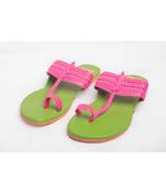 Green & Pink Kolhapuris