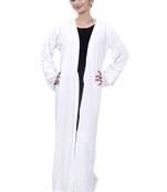 White plain crepe abaya