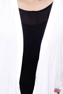 White plain crepe abaya 2