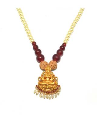 Gold Plated Antique Latest Temple Necklace Mala Pendal Set For Women & Girls 2