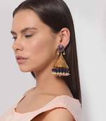 Afra Blue Stones Light Weight Dogri Jhumka