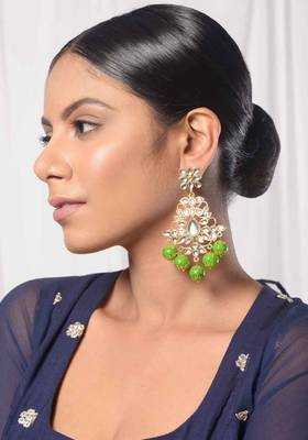 Sameera Green Meenakari Kundan Chandbaali 2