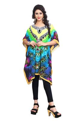 Multi Color Short Party Wear Digital Printed Kaftan 2