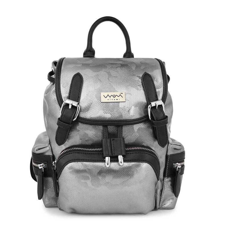 Viyomi Women PU Silver Backpacks