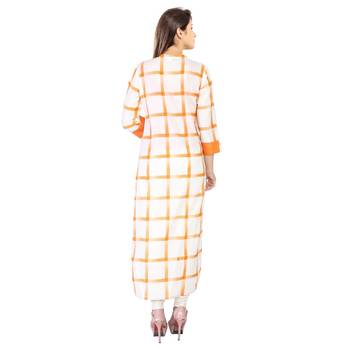 Yellow plain Cotton kurtis 3