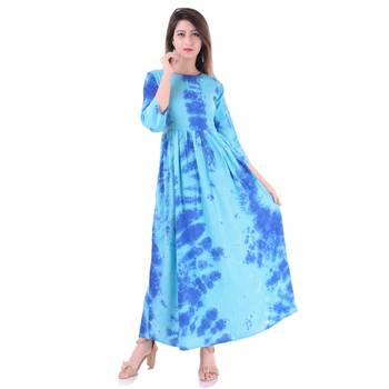 Blue plain Cotton kurtis 1