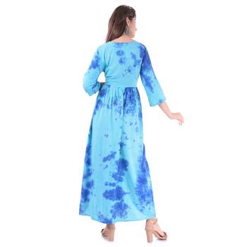 Blue plain Cotton kurtis 3