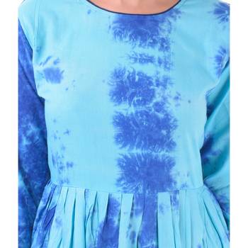 Blue plain Cotton kurtis 4