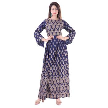 Blue plain Cotton kurtis 1