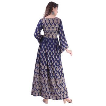 Blue plain Cotton kurtis 3
