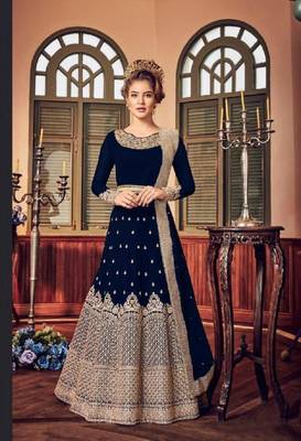 Blue embroidered santoon salwar 1